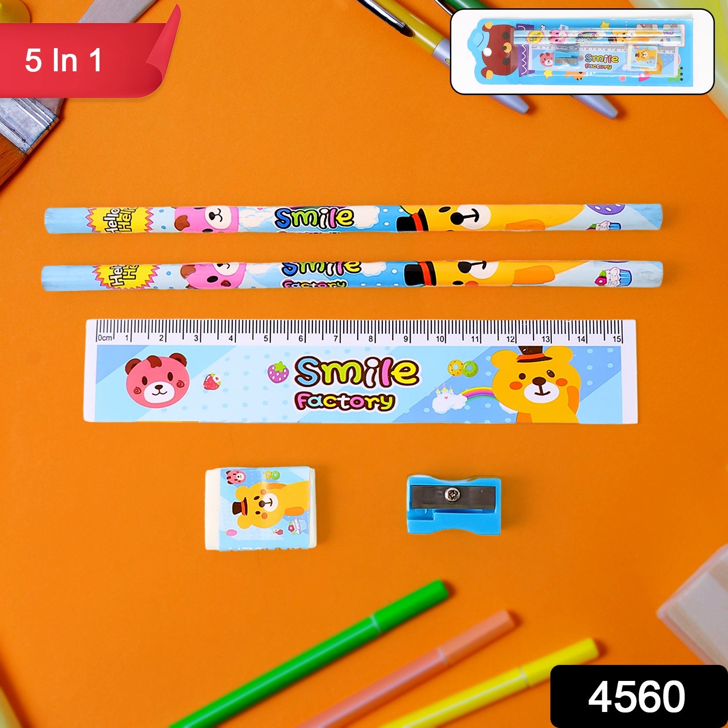 Wooden Pencil Set (5 Pc): School Supplies, Stationery Set for Kids Wooden Pencil Set (5 Pc): School Supplies, Stationery Set for Kids